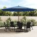 vidaXL Parasol met houten paal 400x273 cm azurblauw