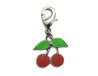 INNSPIRO NICE CHARMS metalen hanger met rode en groene kersen met karabijnhaak, 15 x 14 mm. 25 stuks, 16mm., Metaal, Geen edelsteen