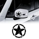 4R Quattroerre.it 2 x 9 cm diameter zwart glanzend leger sterstickers voor Jeep Renegade autospiegels 17117