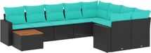vidaXL Loungeset poly rattan zwart