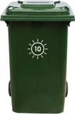 MC Living KadoExpress Kliko Sticker / Vuilnisbak Sticker - Zon - Nummer 10 - 16,5x16,5 - Wit