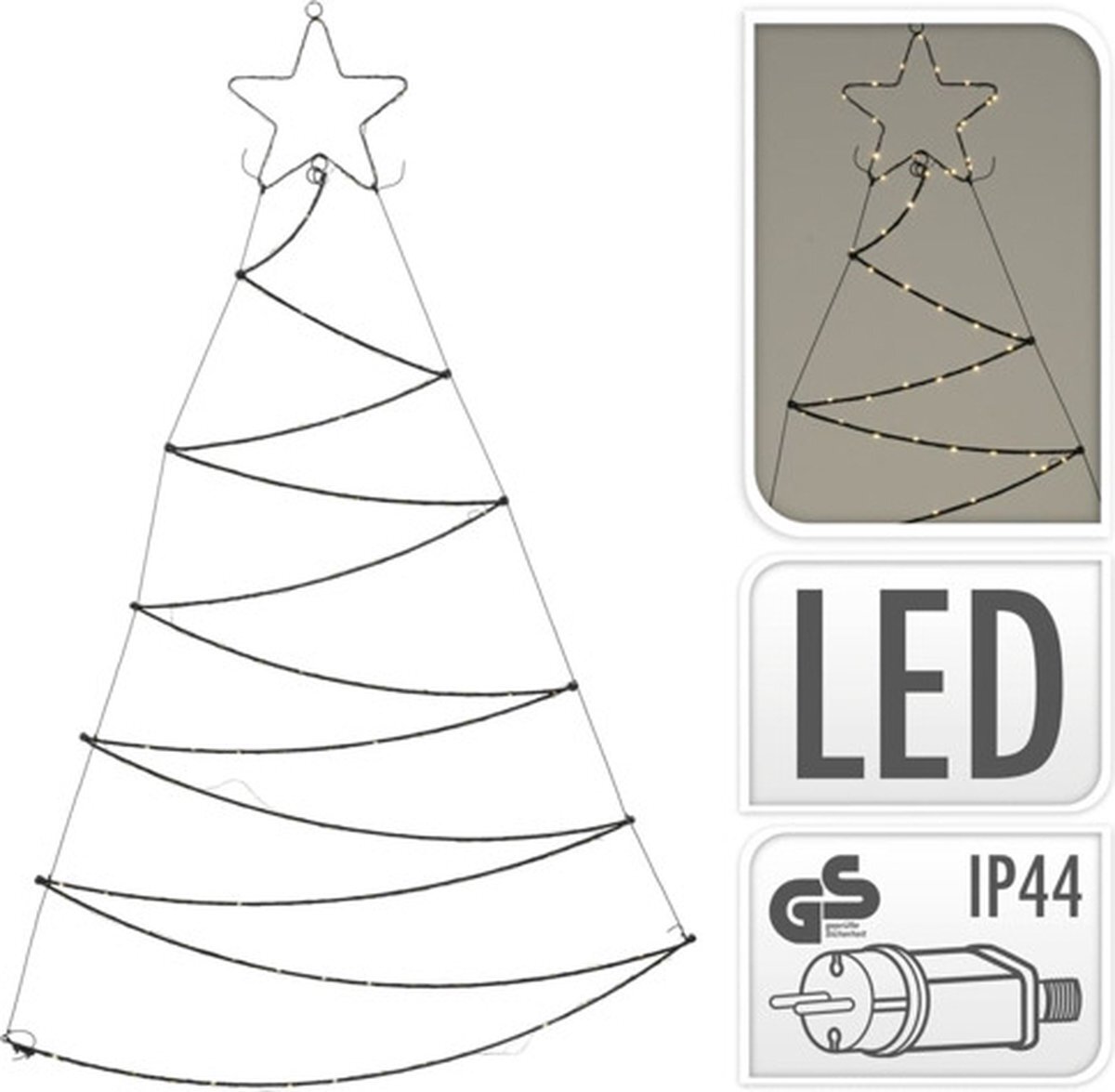 Nampook Verlichte LED Kerstboom - 125LED - 76X110CM