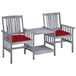 VidaXL Fauteuils de jardin avec table et coussins bois d'acacia massif