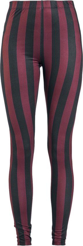 Gothicana by EMP Gothicana Zwart/rood gestreepte legging - Dames - XXL