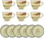 Wilmax Tasse à expresso avec soucoupe 75 ml Porcelaine Pistache (6x)