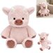 Highland cow pink walking cow plush, 60 cm, interactive