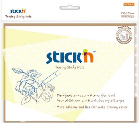 Stick'n zelfklevende notes transparant 150 x 203 mm (30 vel)