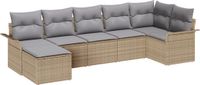 vidaXL Tuinbank Set Beige Polyrattan