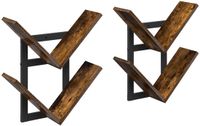 vidaXL - Wandzwevend - Plank - 2 - st - Gerookt - eiken - 43 - x - 15 - x - 47 - cm