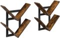 vidaXL - Wandzwevend - Plank - 2 - st - Gerookt - eiken - 43 - x - 15 - x - 47 - cm