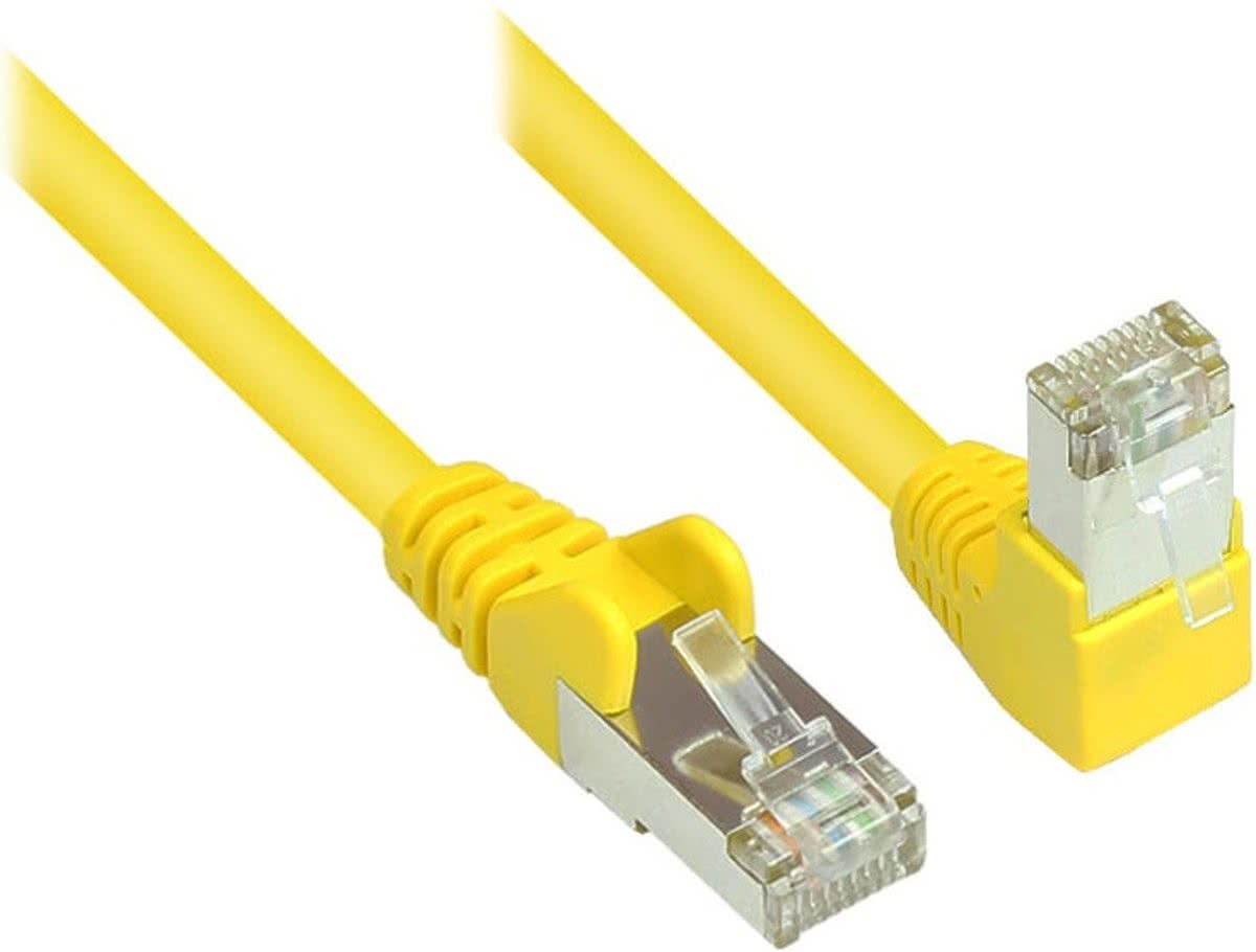 S-Impuls S/FTP netwerkkabel haaks/recht geel - CAT6 - 2 meter