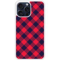 Tartan Rouge Bedrukt siliconen hoesje compatibel met iPhone 15 Pro Max