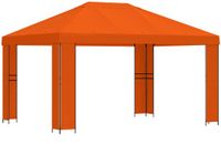 vidaXL Prieel 4 x 3 m Oranje Polyester en Staal 190 gsm