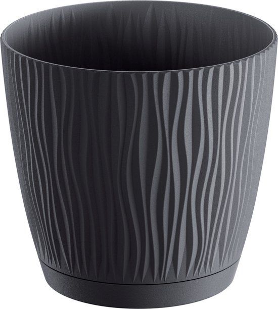 Prosperplast Waves Plantenpot - D15cm - Antraciet Grijs