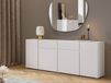 ASYMI Buffet 4 portes 2 tiroirs blanc