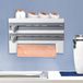 Support mural pour film plastique - Étagère de rangement murale pour rouleau de film - Coupe-film avec surface de rangement - Cuisine, salle de bain - jusqu'à 28 cm