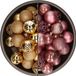 Bellatio Decorations Boules de Noël - lot de 74 pièces - rose poudré et or - 6 cm - plastique