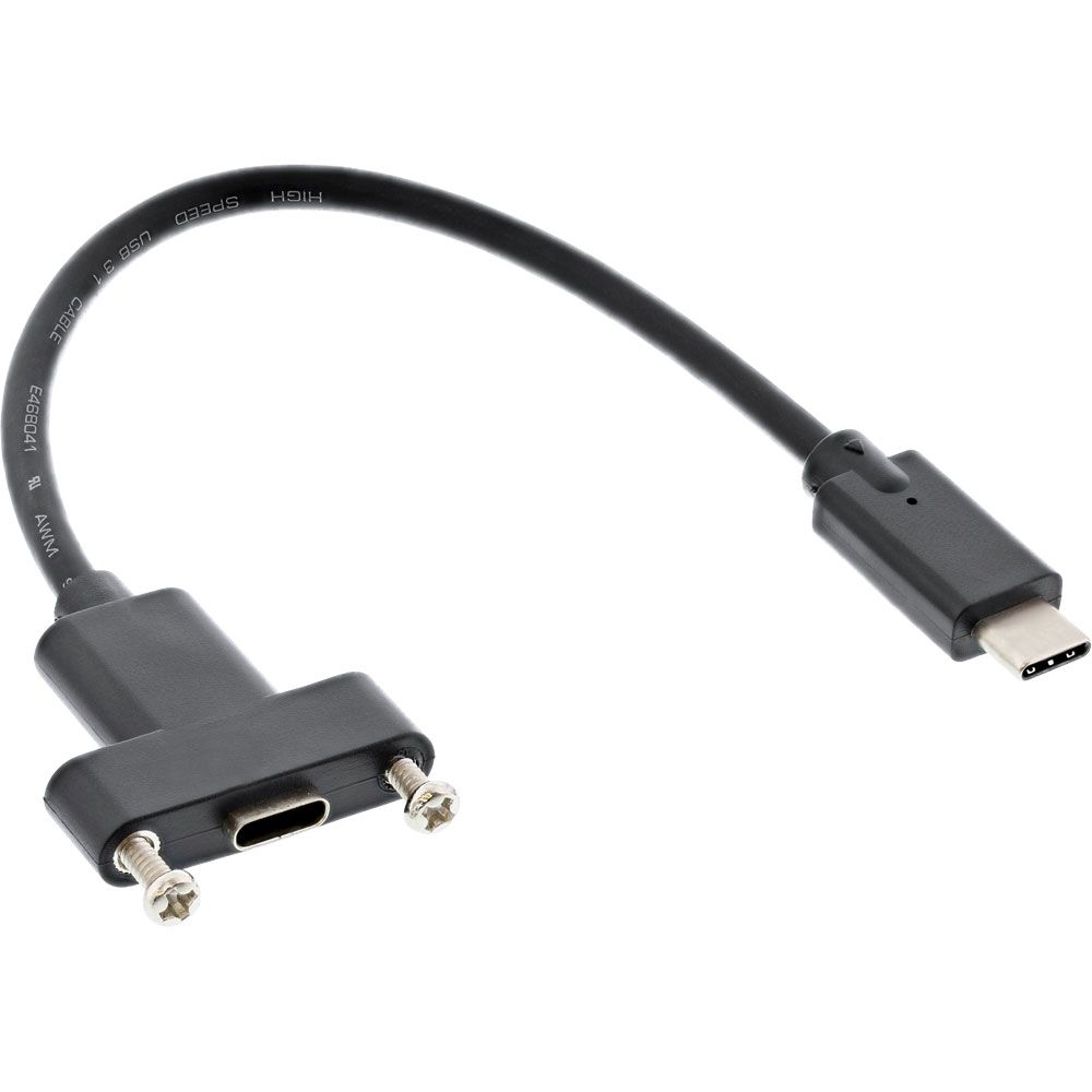 Inline USB-C Kabel - 0.2m - Zwart