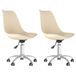 VidaXL Eetkamerstoelen 2 stuks draaibaar stof crèmekleurig