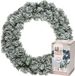 Decoris Couronne de Noël - vert avec neige - D35 cm - incl. éclairage blanc clair