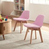 [en.casa] Kinderstoel Elvdal 56x38x33 cm set van 2 roze