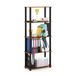 Furinno Turn-S-Tube 5-traps multifunctioneel rek met vierkante buizen, licht kersenhout/zwart