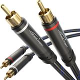 KabelDirekt RCA kabel 1m 2x2 gevlochten