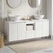 Maison Exclusive Ensemble de 3 armoires murales pour salle de bain, finition laquée blanche, design exclusif