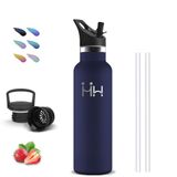 Thermische Waterfles, 500ml Kinderfles, Bpa-Vrij, Lekvrije Waterfles Met Rietje, Roestvrijstalen Waterfles, Halve Liter Waterfles, Dubbelwandige Isolatie, Waterflessen Voor Scholen, Kantoren, Campings