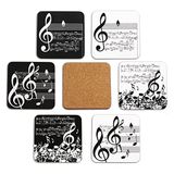 Onderzetters Muziek Pentagram Muziek Noten Onderzetters Set 6 Stuks