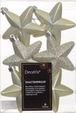 Decoris Ster plastic l2b7.5h7.5 cm w.mnt 6st kerst Decoris