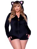 Leg Avenue Black Velvet Kitty Cat Kostuum Dames Plus Size