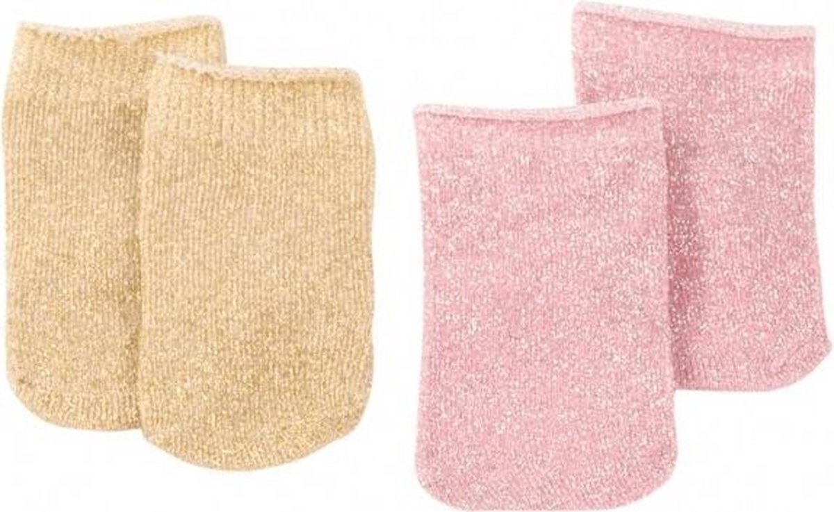 Gotz Götz poppenkleding sokjes 2 paar goud en roze voor pop van 42-50cm