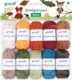 Gründl Wol Amigurumi - dunne wol voor het haken van kleine figuren - haakgaren - glanzend en huidvriendelijk - 100% katoen - 10 mini-bolletjes 10 g / 23 m - naalddikte 3-4 - natuurlijke kleuren