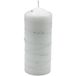 Elegante stompkaars, tafelkaars, decoratieve waskaars met edelsteenmotief, decoratieve kom, h x Ø 16 x 7 cm, zilveren strepen, wit