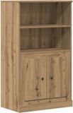 vidaXL Hoge kast bewerkt hout artisanaal eikenkleurig 60x35,5x103,5 cm