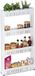 Relaxdays keukentrolley, 4 etages, smal opbergrek keuken & badkamer, keukenrek kunststof, HBD 101 x 12,5 x 54 cm, wit