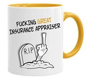 Acen Merchandise F**King Great Insurance Taxateur - Novelty 325 ml Premium Kwaliteit Werk Humor Mok & Geschenkdoos Set Thee Koffie Kantoor Werk Thuis