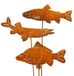 Décoration de poisson rustique en métal pour jardin, adaptée à l'extérieur