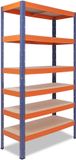 Shelfplaza PRO metalen stellingkast - 180x70x40 cm - blauw-oranje - 6 planken