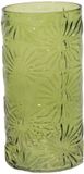 Mega Collections Bloemenvaas Debby - groen - glas - bloem relief - 15 x 35 cm