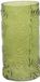Mega Collections Bloemenvaas Debby - groen - glas - bloem relief - 15 x 35 cm