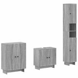 vidaXL - 3-delig - badkamerkast - set - EDE - Grijs - Sonoma - Bewerkt - hout