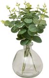 Atmosphera Kunstplant Urice Eucalyptus met glazen pot - Ø20xH35cm - Groen