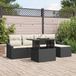 Maison Exclusive - Ensemble de jardin 6 places, couleur noir et crème, en polyrotin