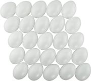 Merkloos Hobby knutsel eieren - 25x - 6 cm - wit - kunststof - decoratie paaseieren