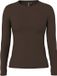 PIECES - PCRUKA LS TOP JRS NOOS BC - Dames - Lange mouwen shirts - S - Katoen/Elastaan - Hot Fudge