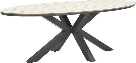 Garden Impressions Edison Oval Dining Table - 220x115 cm - Brown/Anthracite