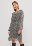Comma Jurk V-hals Lange mouw Viscose Zwart Glitter 38