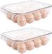 Unyqoos® Boîte à œufs pratique en plastique avec couvercle pour 12 œufs, set de deux pièces
